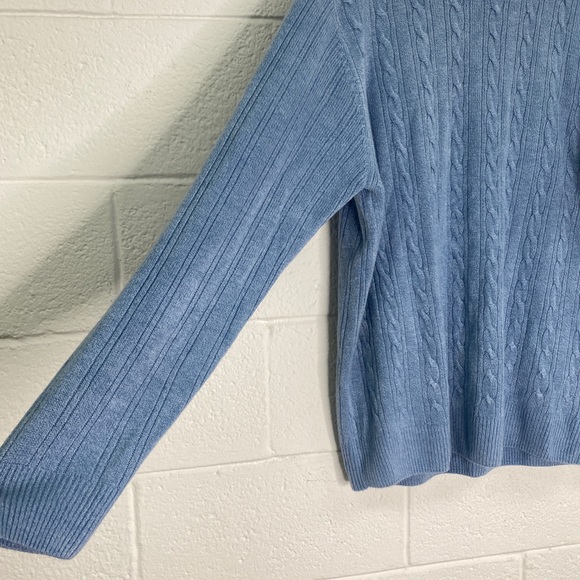 Geoffrey Beene light blue cable knit sweater men's size XL - Picture 4 of 5